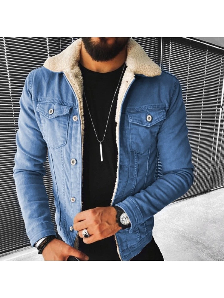 Winter Black Solid Men Denim Coats 3 Winter Black Solid Men Denim Coats