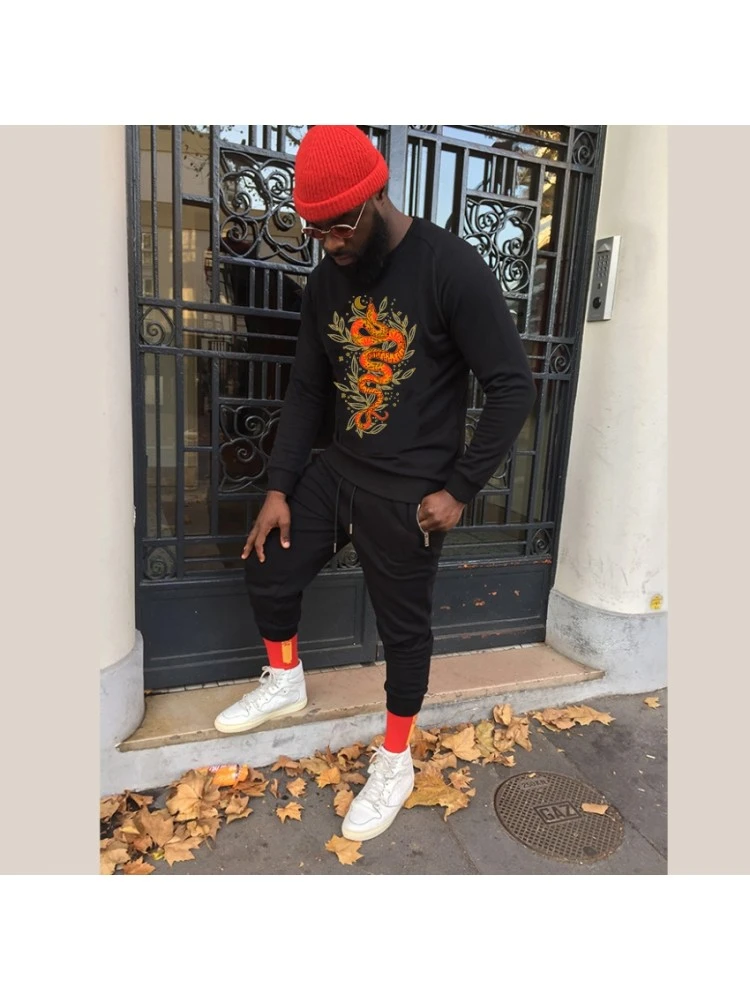 Fashion Casual Round Neck Printing Men's Sweaters 3 Fashion Casual Round Neck Printing Men's Sweaters