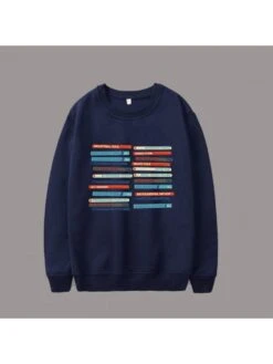 2022 Loose Round Neck Letter Printing Sweater