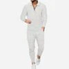 Leisure Pure Color Top And Trouser Men's Suit