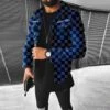 Street Grid Black Men Jacket Coats