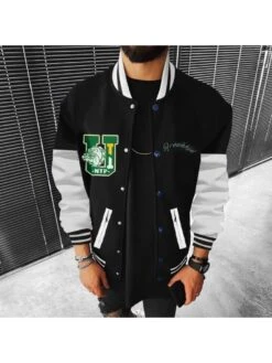 Casual Fashion Letter Men's Baseball Jacket