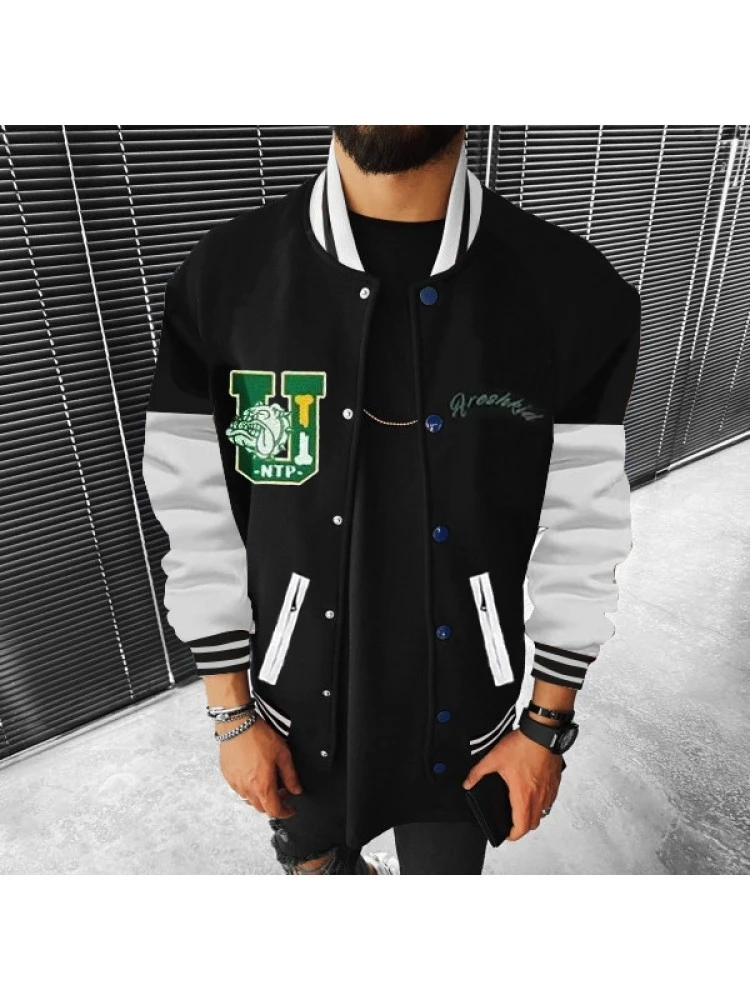 Casual Fashion Letter Men's Baseball Jacket 3 Casual Fashion Letter Men's Baseball Jacket