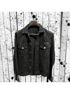 Street Black Skull Graphic Denim Jackets For Men -Active Vogue P 20220927141416566 245