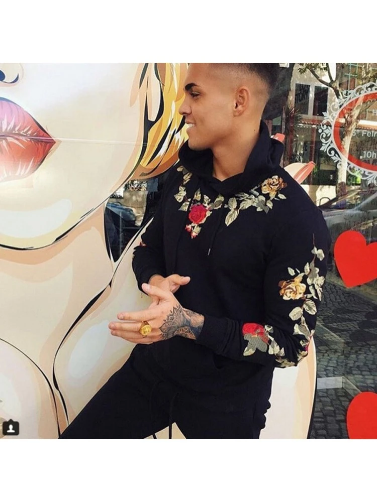 Flower Printed Hooded Long Suits For Men 4 Flower Printed Hooded Long Suits For Men - Image 2