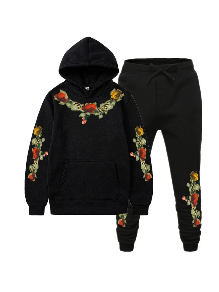 Flower Printed Hooded Long Suits For Men 5 Flower Printed Hooded Long Suits For Men - Image 3
