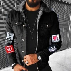 Warmth Black Denim Jackets For Men -Active Vogue P 20221013103028625 674