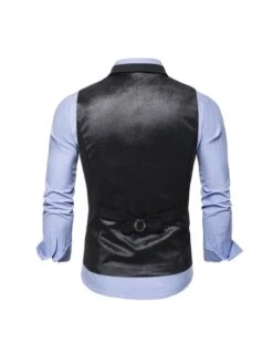 Pure Color Casual Lapel Sleeveless Men's Vest -Active Vogue P 20221015093939743 100