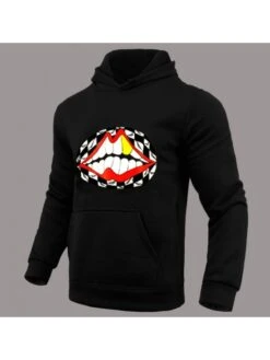 Casual Lips Printing Pattern Hooded Men's Sweater 8 Casual Lips Printing Pattern Hooded Men's Sweater -Active Vogue P 20221020174702470 565