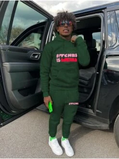 Front Page 39 2022 Leisure Letter Hooded Men's Long Suit