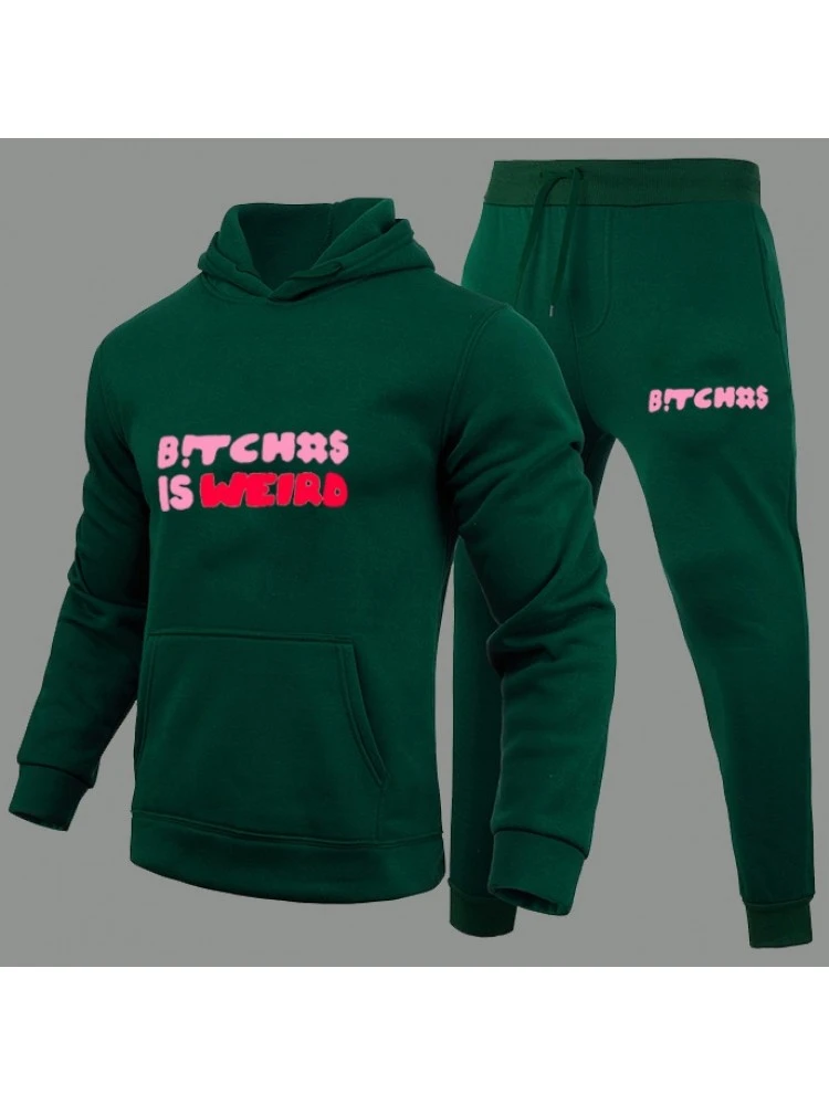 2022 Leisure Letter Hooded Men's Long Suit 5 2022 Leisure Letter Hooded Men's Long Suit - Image 3