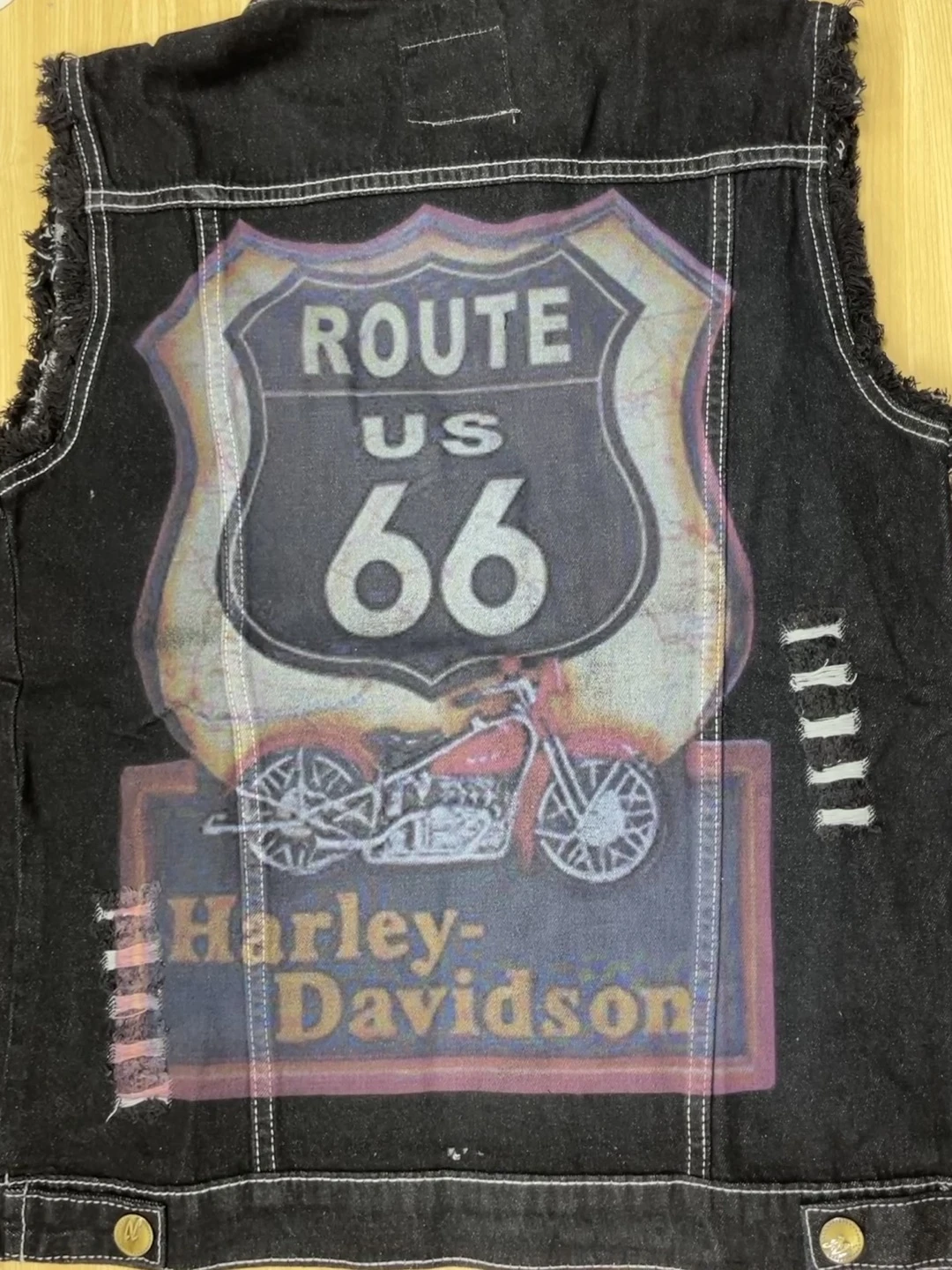 Retro Sleeveless Printing Men's Denim Jacket 5 Retro Sleeveless Printing Men's Denim Jacket - Image 3