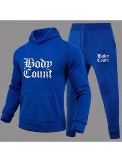 Letter Printed Loose Blue Long Suits For Men 8 Letter Printed Loose Blue Long Suits For Men -Active Vogue P 20221108181639879 957