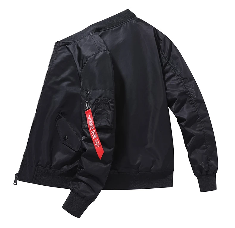 Pure Color Zipper Long Sleeve Men's Short Coats 4 Pure Color Zipper Long Sleeve Men's Short Coats - Image 2