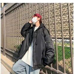 Zipper Hooded Pure Color Baseball Jacket 6 Zipper Hooded Pure Color Baseball Jacket -Active Vogue P 20221122165152196 827