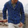 Pure Color Men's Lapel Knitwear Cardigan