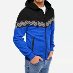 Contrast Color Patchwork Spring Men Zipper Hooded Coats -Active Vogue P 20221209155607316 308