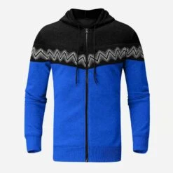 Contrast Color Patchwork Spring Men Zipper Hooded Coats -Active Vogue P 20221209155614444 396