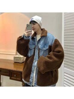 Winter New Casual Denim Patchwork Men's Jacket -Active Vogue P 20221210115545224 721