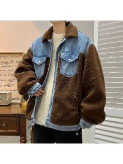 Winter New Casual Denim Patchwork Men's Jacket -Active Vogue P 20221210115548042 675