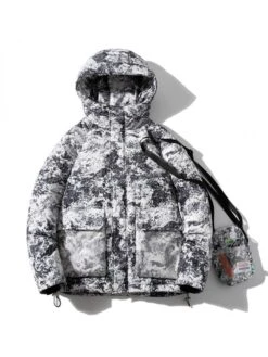 Zipper Camouflage Hooded Stylish Winter Men Coats