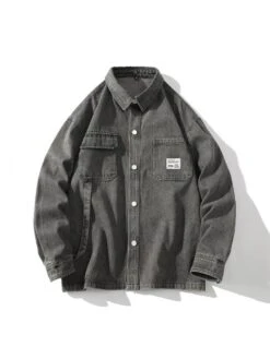 Men Pockets Fall Denim Jackets