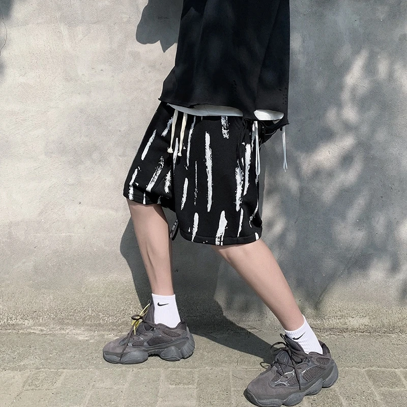 Men Printed Black Wide Leg Shorts 5 Men Printed Black Wide Leg Shorts - Image 3