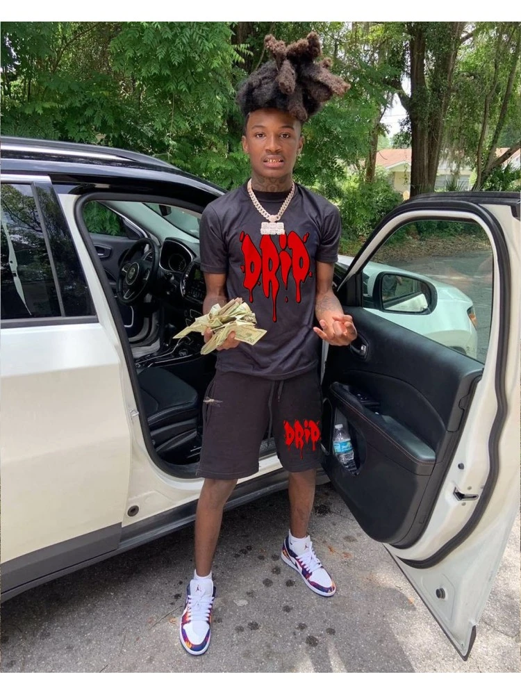 Black Printed Casual Men Tee And Short Sets 3 Black Printed Casual Men Tee And Short Sets