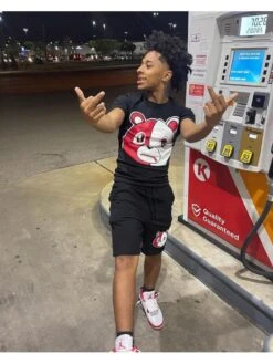 Black Bear Graphic Men Short Suits