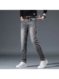 Simple Casual Gray Pencil Jeans For Men -Active Vogue P 20230318095307932 767