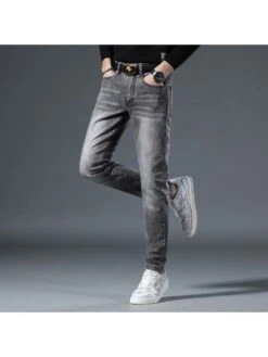 Simple Casual Gray Pencil Jeans For Men -Active Vogue P 20230318095310042 809