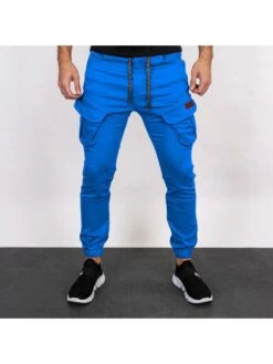Street Drawstring Men Long Pants With Pockets