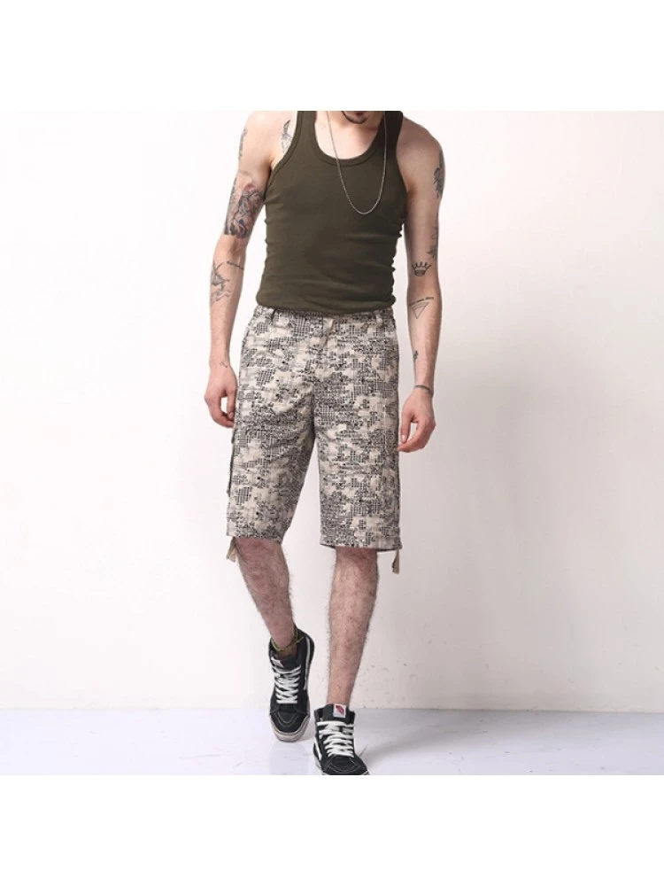 Summer Printing Straight Leg Shorts With Pocket 3 Summer Printing Straight Leg Shorts With Pocket