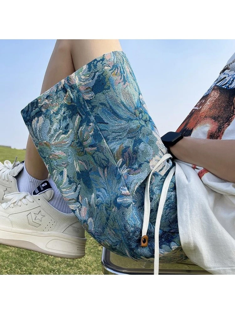 Blue Flower Printing Beach Short Pant 8 Blue Flower Printing Beach Short Pant - Image 6