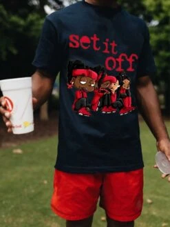 Red Printing Short Sleeve Suit For Men