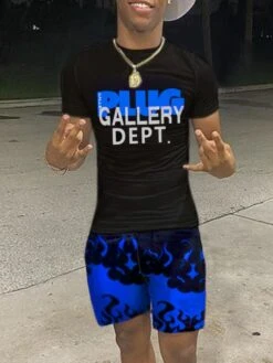 Men's Casual Printing Short Suit