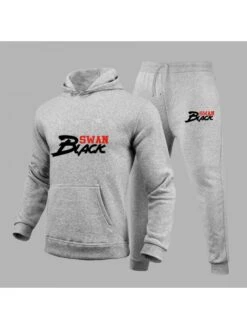 Gray Men's Hooded Printing Sweater Suit -Active Vogue P 20230724191329339 451