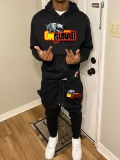 Hooded Printing Letter SweatshirtPants Suit