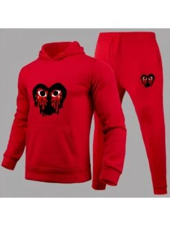 Fall Street Printed Hooded Pants Sets -Active Vogue P 20230818152151927 277