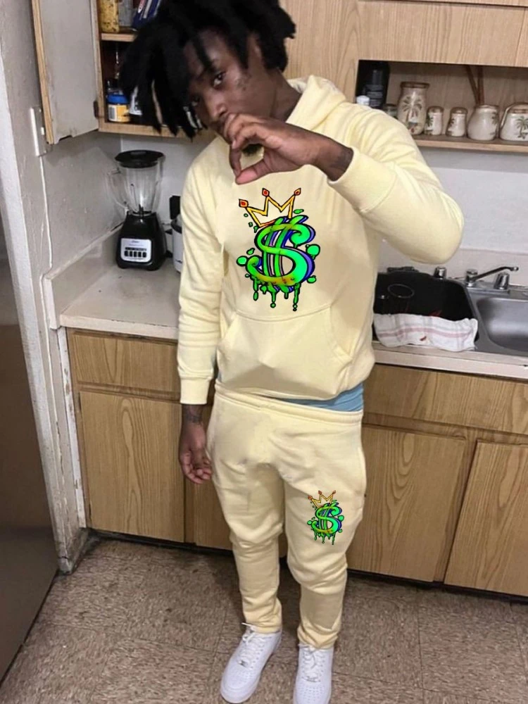 Dollar Hooded Fitted Sweatshirt Pants Sets 4 Dollar Hooded Fitted Sweatshirt Pants Sets - Image 2