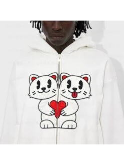 Hooded Long Sleeve Zipper Jackets -Active Vogue P 20231012122259365 648