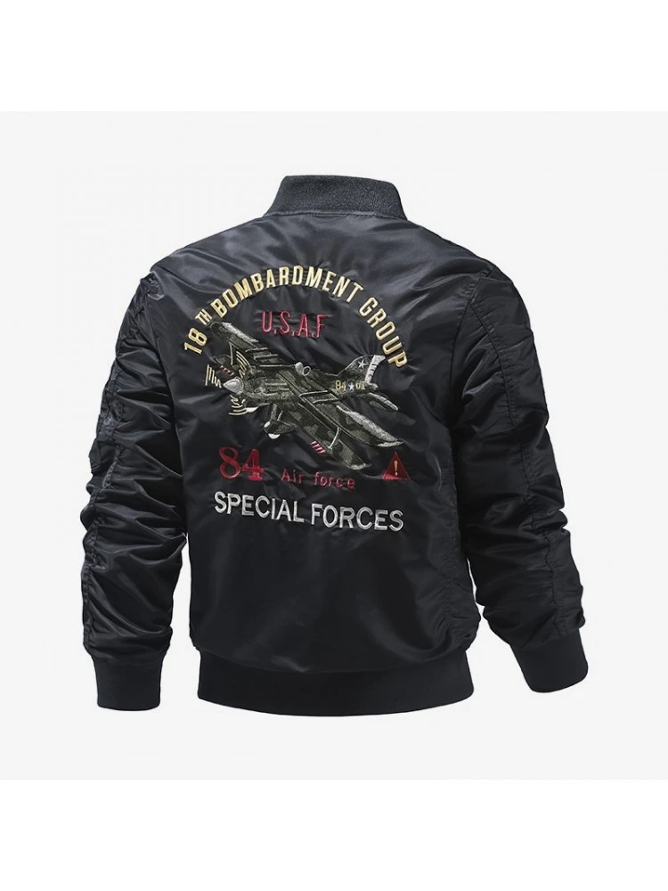 Badge Embroidery Long Sleeve Baseball Jacket 4 Badge Embroidery Long Sleeve Baseball Jacket - Image 2