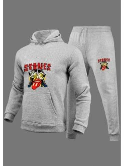 Hooded Long Sleeve Kangaroo Pocket Pants Sets -Active Vogue P 20231025114013491 714