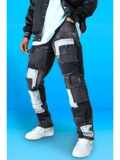 Colorblock Denim Loose Jeans -Active Vogue P 20231106160720696 596