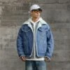 Solid Color Denim Fitted Jackets For Men 2 Solid Color Denim Fitted Jackets For Men -Active Vogue P 20231108162234860 202