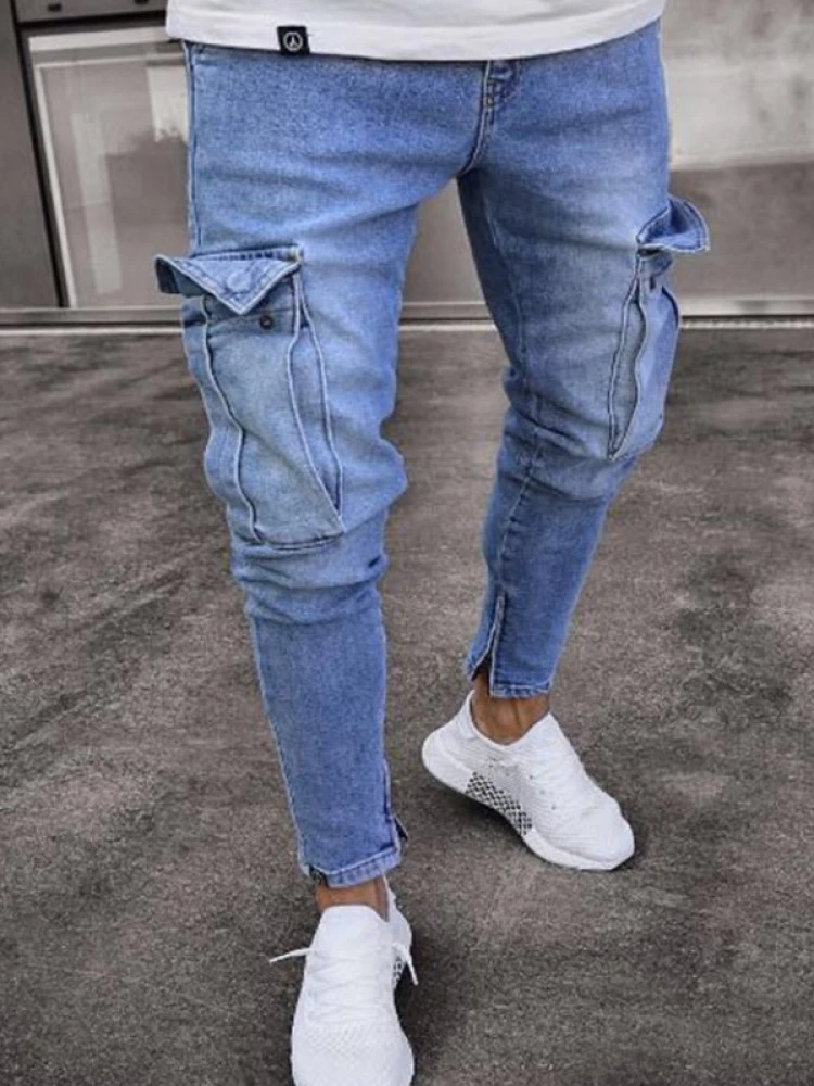 Patchwork Denim Cargo Pocket Jeans 3 Patchwork Denim Cargo Pocket Jeans