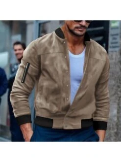 Long Sleeve Suede Single Breasted Jackets