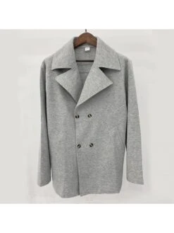 Solid Color Long Sleeve Fitted Trench Coat -Active Vogue P 20231212152138501 485