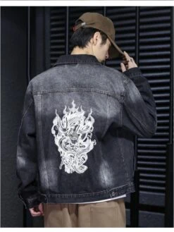 Embroidery Single Breasted Denim Jackets -Active Vogue P 20240110145055315 879