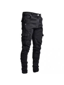 Cargo Pocket Patchwork Denim Fitted Jeans -Active Vogue P 20240305143511668 823